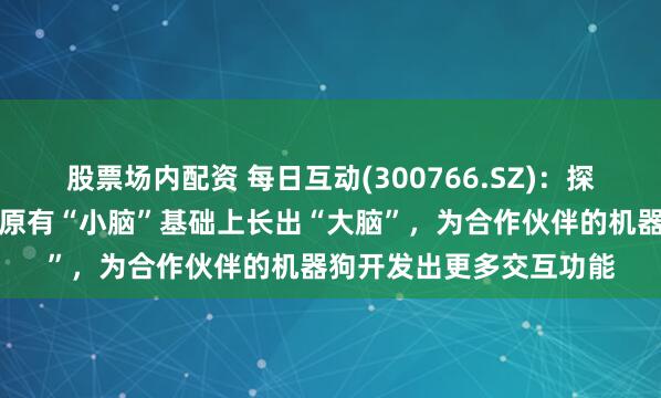 股票场内配资 每日互动(300766.SZ)：探索在机器狗等智能产品原有“小脑”基础上长出“大脑”，为合作伙伴的机器狗开发出更多交互功能